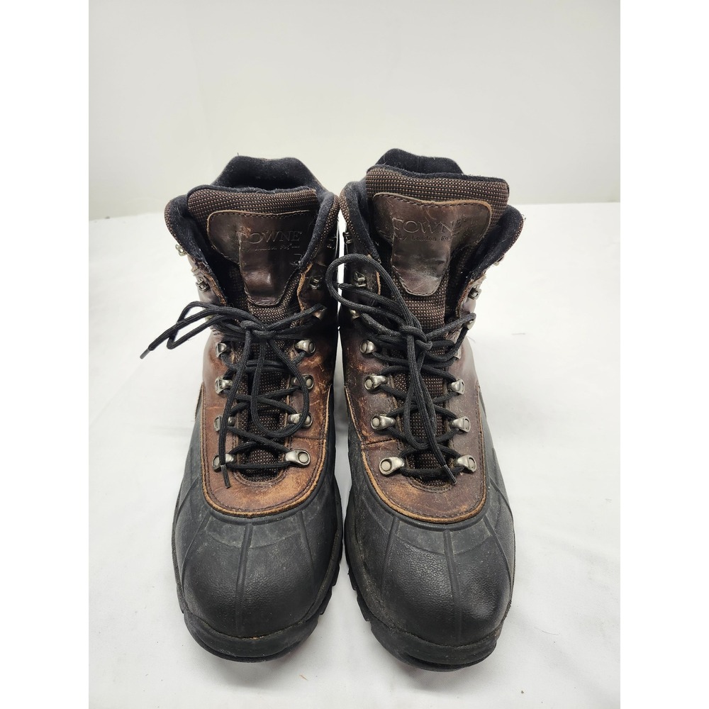 Towne by London Fog Glacier Mens Brown Leather Duck Hiking Boots Size 13 M